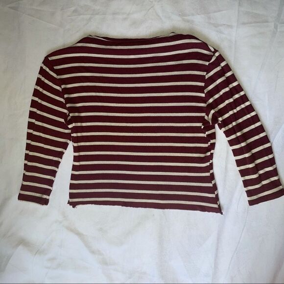 Charlotte Russe Striped Quarter Length T-shirt - Picture 3 of 5